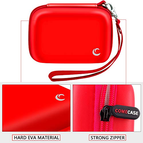 Carrying & Protective Case For Digital Camera, Abergbest 21 Mega Pixels 2.7" Lcd Rechargeable Hd/Kodak Pixpro/Canon Powershot Elph 180/190 / Sony Dscw800 / Dscw830 Cameras For Travel - Red #TOP3