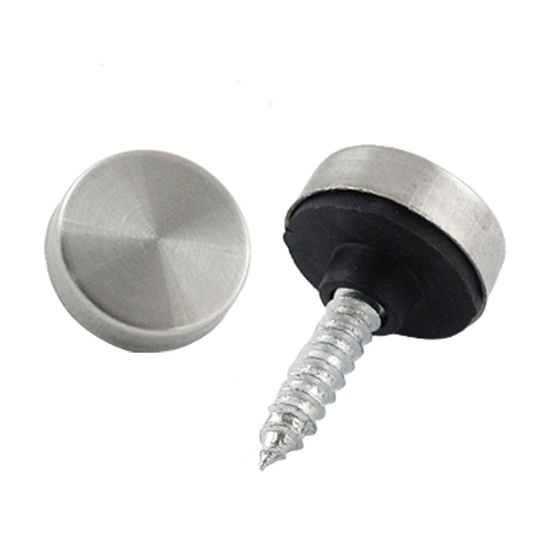 Aexit 4 Pcs Quality Parts 18mm Stainless Steel Screw Cap Mirror Nails Decorative Fittings Model:93as435qo470