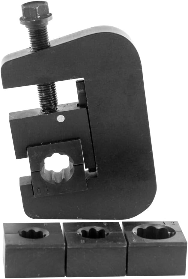 A/C Hose Crimper,Manual Auto Air Conditioning Hose Crimpers Repair Kit w/ 4 Dies Whole Set #6#8#10#12 Handheld Air Hose Crimper Tool for Crimping Automotive Air Conditioning Pipes