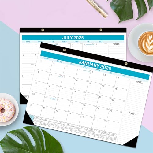 Lateefah Desk Calendar 2025-2026, Runs Jan 2025 to Jun 2026, 2025 Desk Pad Calendar with to-do List, 18 Monthly 17\" x 12\" Desk Calendar for School, Home or Office