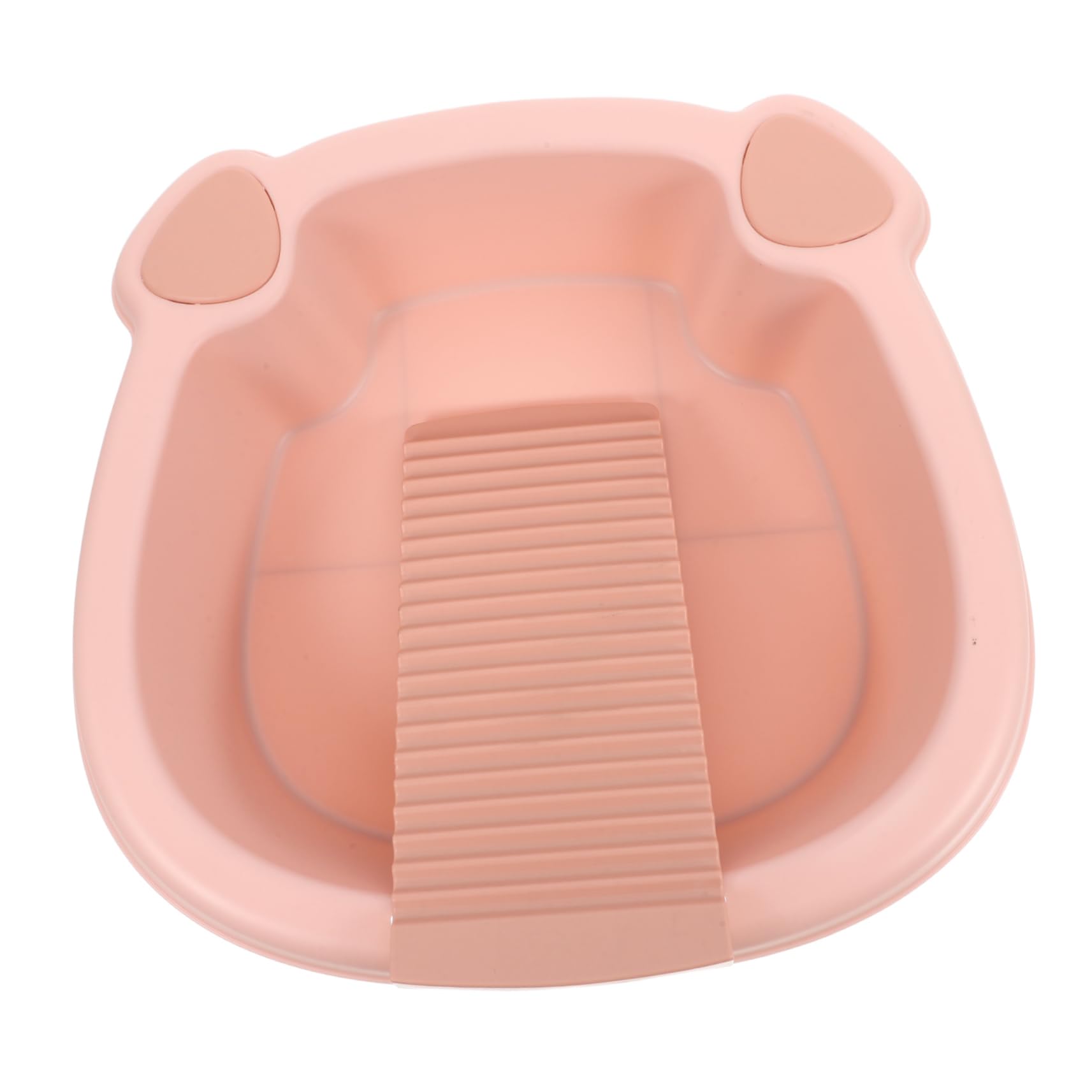 Laundry Basin, Multifunctional Laundry Tub Washboard Pink Cleaner Soaking Foot Basin Washing