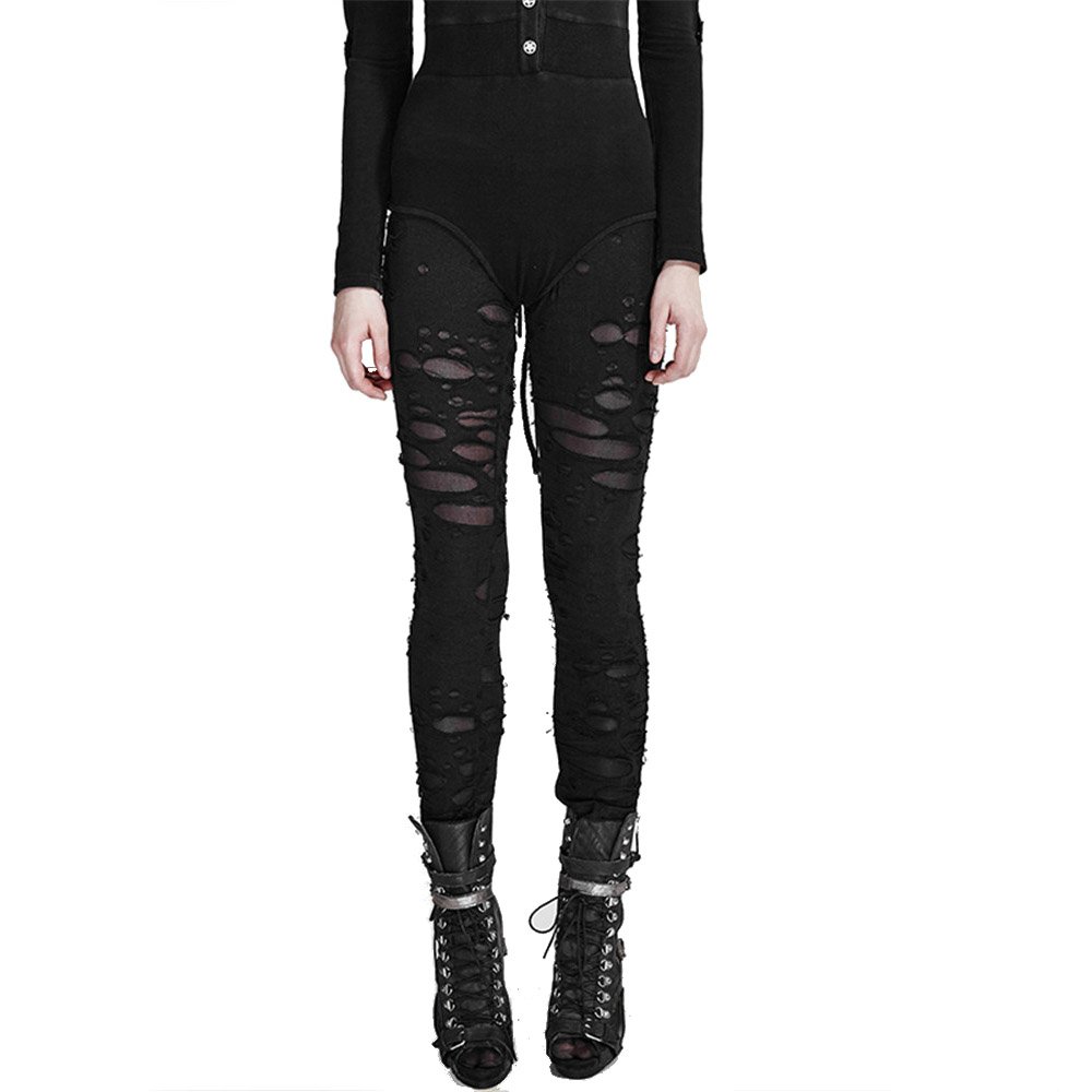 white ripped leggings