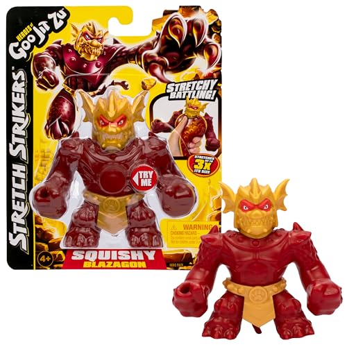Heroes of Goo Jit Zu Bandai Figura de Acción Stretch Strikers - Blazagon con Movimiento de Golpe, súper elástico, Ideal para niños ¡Estruja, estira y Combate! Multicolor CO42780