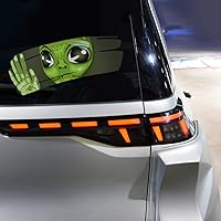 Vista 7 de Vesvory - 2 calcomanías divertidas de vinilo 3D para parachoques de automóvil, calcomanías autoadhesivas de doble cara para autos, ventanas