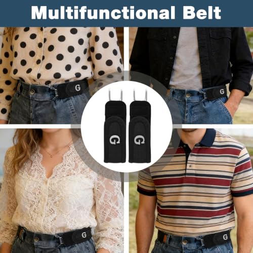 Image of GUSTAVE Buckleless Belt Hook Tactical Metal Hook Elastic Belt Unisex Buckle-Less Invisible Waist Belts for Work & Edc