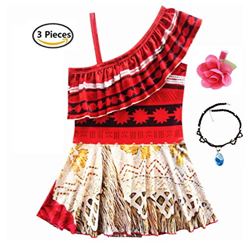 Girls' One Shoulder Swimwear One-Piece Digital Print Moana Swimsuit Costume Adventure Bathing Suit Birthday Gift3