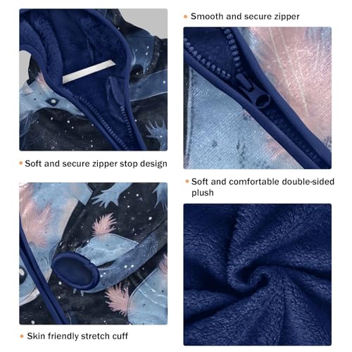 Axolotl Space Pattern Prints Toddler Fleece Jacket Girl Boys Hooded Fleece Jacket Coat Warm Outwear Zip-up 3-10T3