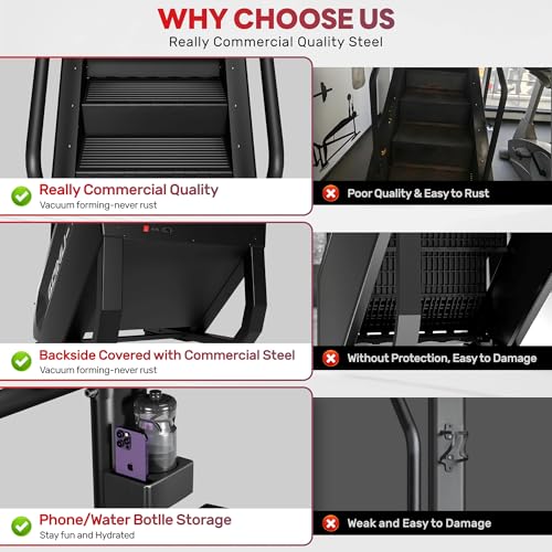 Image of T1 Stair Stepper Machine, 550Lbs Commercial Grade Stair Climber for Home with 15 Resistance Level and LED Screen, Stepmill Exercise Machine for Full Body Workouts, 24-164 Steps /Min