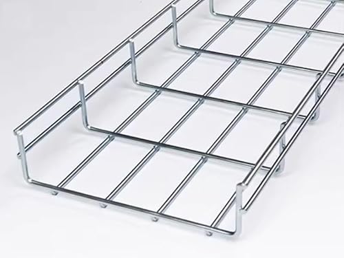 Quest Manufacturing Wire Mesh Cable Tray, 5' x 12" W x 2" H, Zinc Coated Steel, Commercial Cable Raceway, 20 Pack (CT0512-03-20)