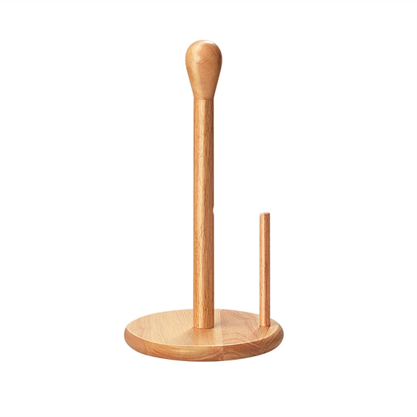 Paper Towel Holder - Creative Solid Wood Dispenser Vertical Plastic Wrap Rack for Kitchen Countertop Dining Table(A)