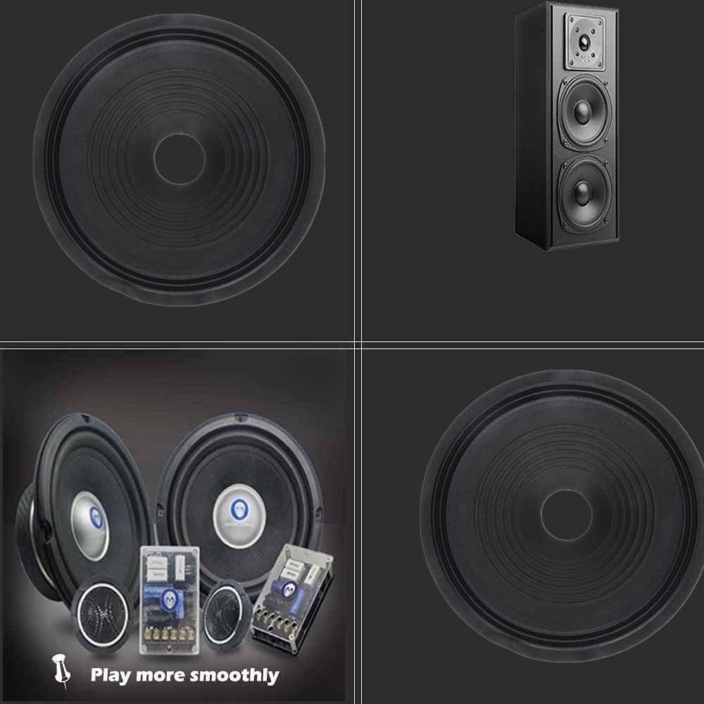 Heyiarbeit 10 inches Paper Speaker Cone Subwoofer Cones Drum Paper 2.6 inches Inner Diameter with Rubber Surround 2Pcs