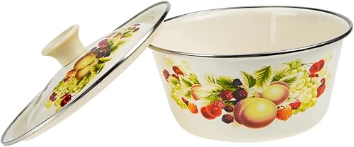 RORPOIR Recipientes de lavabo con tapa de esmalte Cuenca de sopa de esmalte Cuencos para mezclar cuencos de alimentos Ensaladera de acero inoxidable