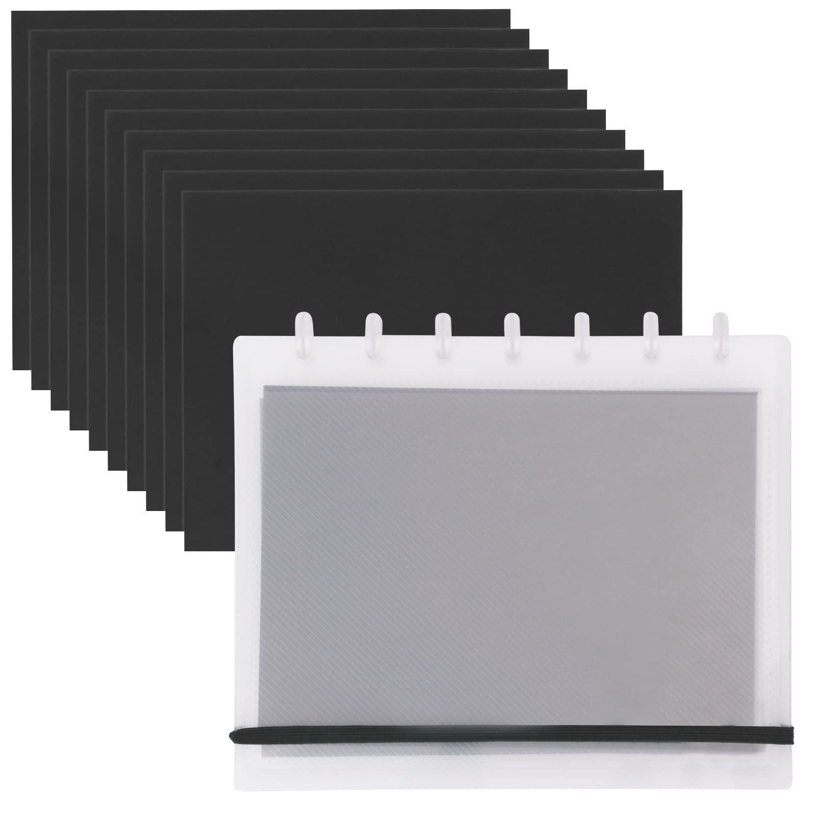Yoseng 10 Pack Rubber Soft Magnetic Sheet with 1 pcs 10 Pockets Mini Clear Photo Album Ideal for Stamper Crafter Porjects,Storing Craft Dies, Embossers or Other Thin Metallic Items (White)