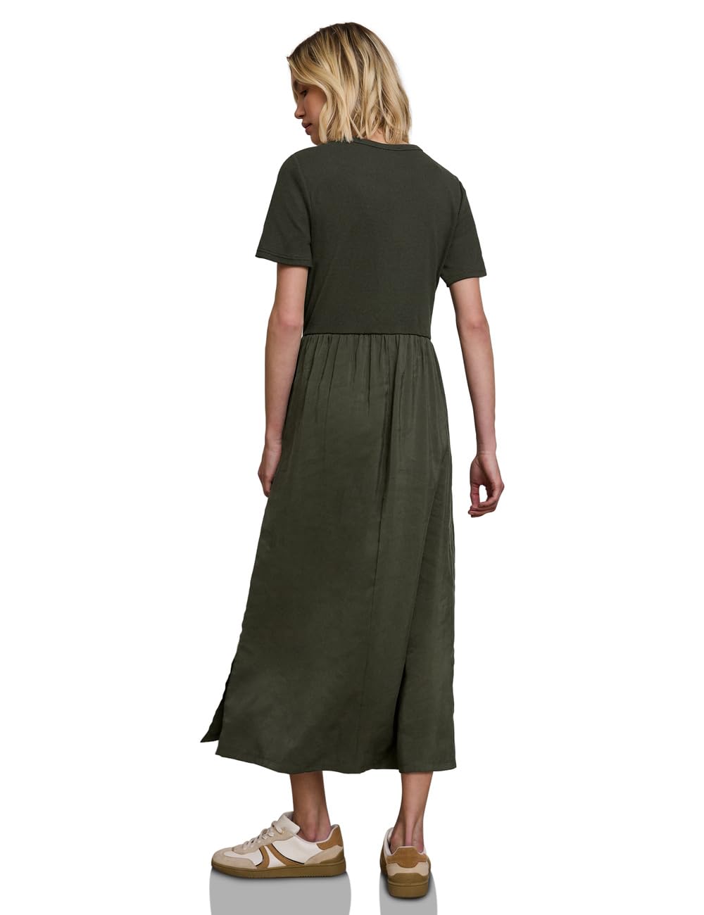 Street One Studio Midi-Kleid mit Rundhals und Strukturmix