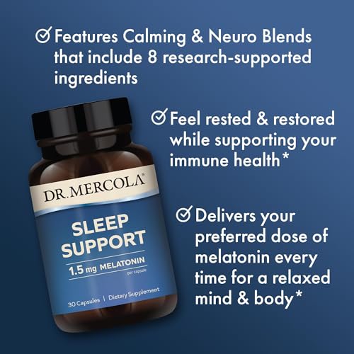 Dr. Mercola Sleep Support with Melatonin - Supports Restful Sleep & Relaxation - Melatonin with L-Theanine, 5-HTP, GABA - 30 Capsules - 1.5 mg - Image 5