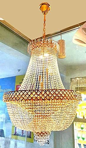 LONIO Antique Design Crystal Hanging Ceiling Light Chandelier Crystal k9 Orginal for Home 600mm