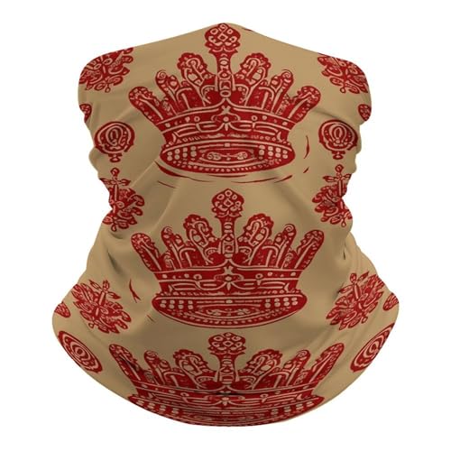 Neck Gaiter Wind-Proof Breathable Face Mask Red Crown Face Cover Sun Cooling Dustproof Mask Balaclava Bandana Headwear for Women Men Hiking Fishing miniatura 6