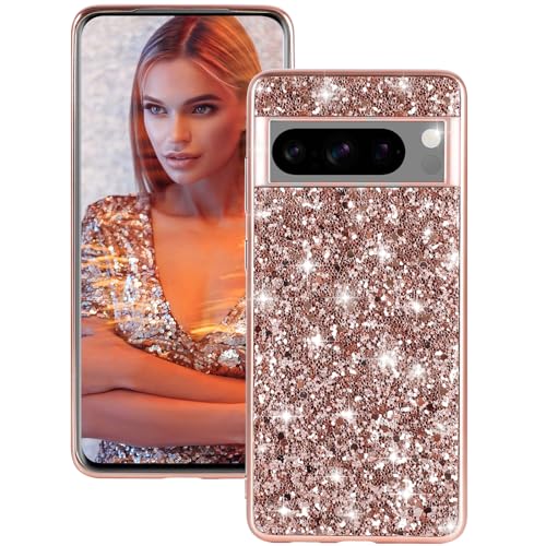 Coque Google Pixel 8 Pro silicone or rose, accessoire tendance pour femme active