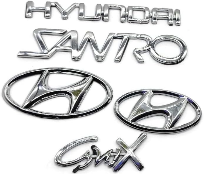 Autokraftz CAR Emblem Monogram Symbol Wrap Decal Sticker Emblem Badge (Silver,Chorme) Abs Plastic