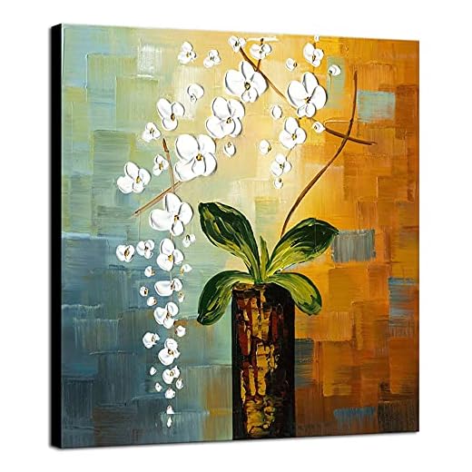 Hand-Painted Floral Artwork for Home Decor