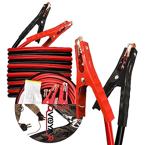 Qvoyar Jumper Cables Kit For Car Is Portable 6Gauge 12Feet Automotive Heavy Duty Booster Cables Quick Connect For Car Battery. #TOP21