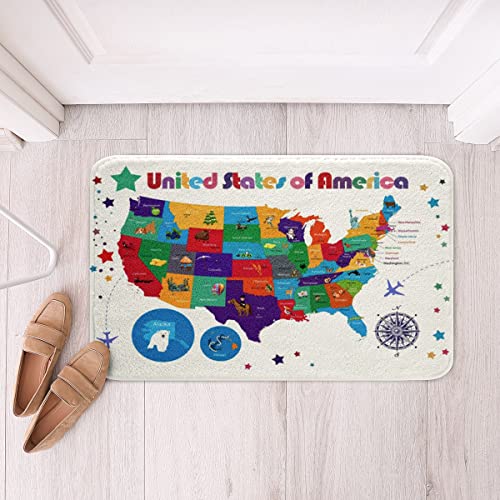 Generic - 40Cmx60Cm Tapis De Douche Carte Politique des États-Unis Tapis Intérieur Classique Paillasson Salutation Facile d'entretien Paillasson Interieur pour Balcon Cuisine Interieur