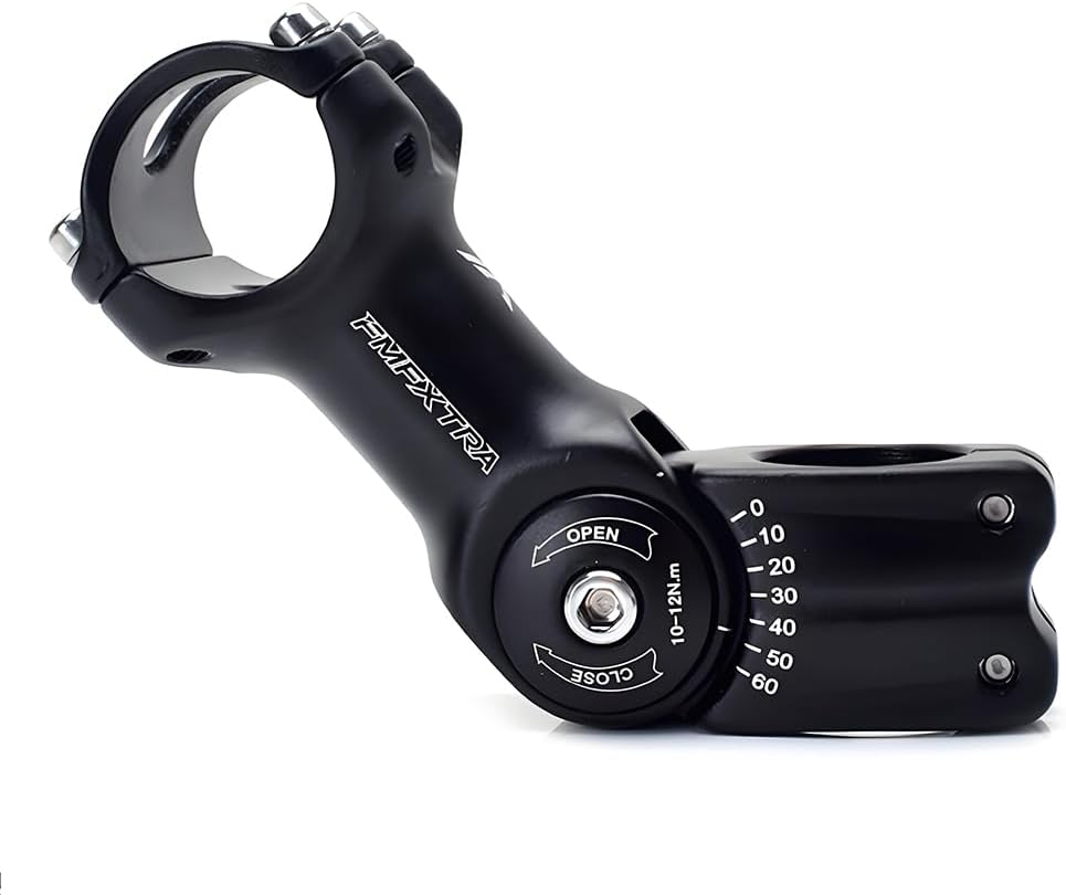 Adjustable MTB Stem 25.4mm 31.8mm, ±60 Degree Aluminum Alloy Bike Stem Riser, Short Handlebar Stems for Mountain Bikes, Road Bike, BMX, Cycling