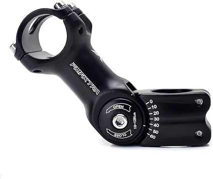 Adjustable MTB Stem 25.4mm 31.8mm, 60 Degree Aluminum Alloy Bike Stem Riser, Short Handlebar Stems for Mountain Bikes, Road Bike, BMX, Cycling