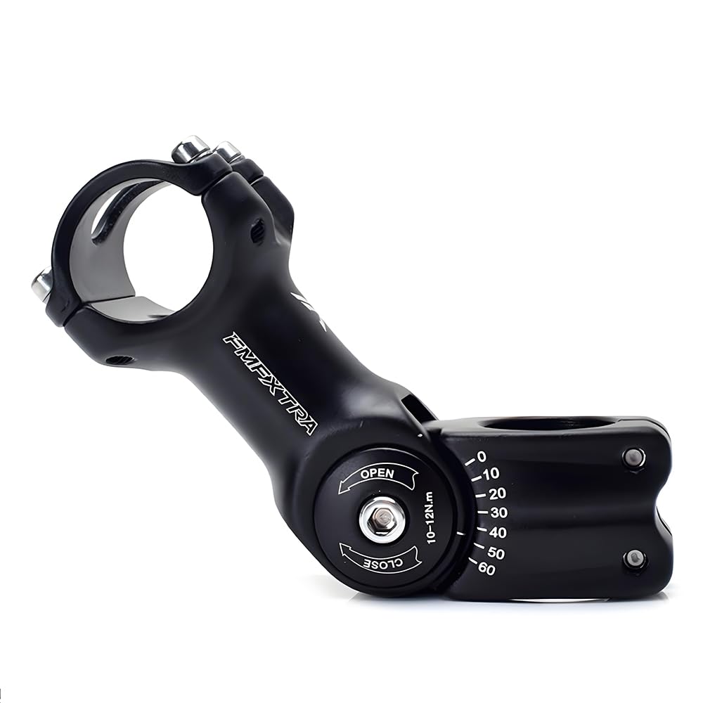 Adjustable MTB Stem 25.4mm 31.8mm, ±60 Degree Aluminum Alloy Bike Stem Riser, Short Handlebar Stems for Mountain Bikes, Road Bike, BMX, Cycling (31.8x110mm)