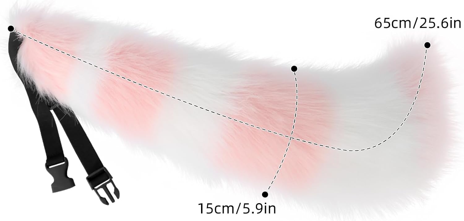 JUNBOON Faux Fur Cat Ears and Wolf Fox Tail Set Adult Kids Claw Glove Kit for Halloween Anime Cosplay Party