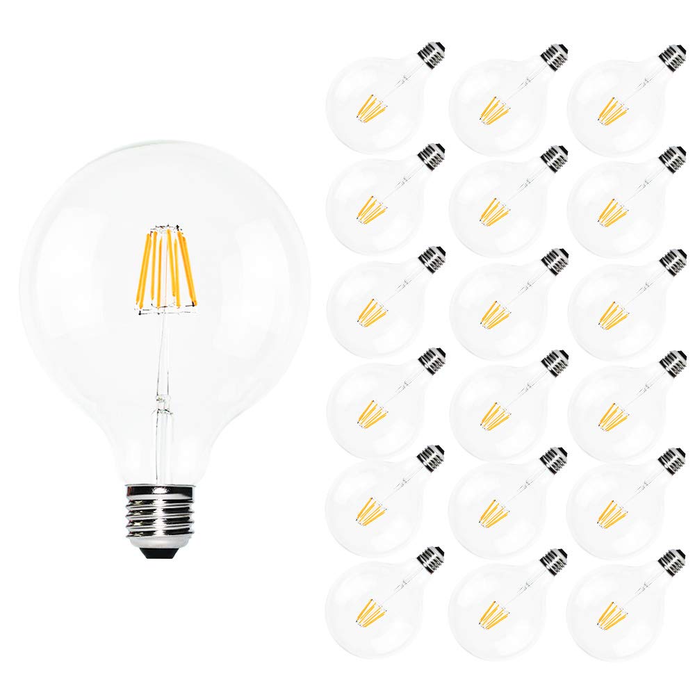 LED Edison G125 Blanco Cálido 800LM Bombilla Vintage LED,8W Bombilla retro vintage,No regulable - Pack de 18 Unidades