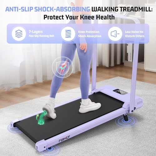 Image of FUNMILY Upgrade Walking Pad Folding Treadmill with 12% /15% Incline & Handle Bar, 3.5HP Foldable Under Desk Compact Treadmills for Home /Office /Gym, 400+lb Capacity, Shock Absorption
