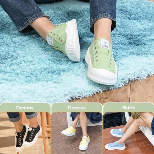 Image of YOHO Cruise Women's Without Lace Trendy Stylish Canvas Slip-On Sneakers (SoS)