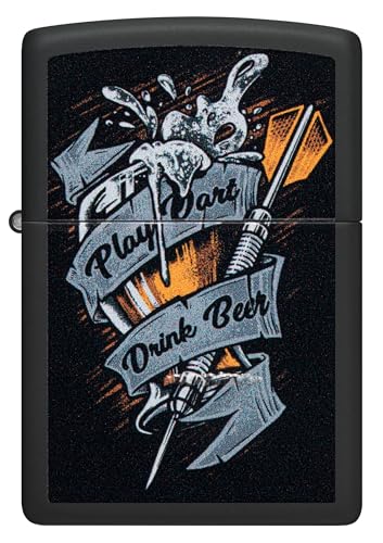 Image of Zippo Darts Design Black Matte,Windproof Pocket Lighter, Refillable, (BIS Certified)