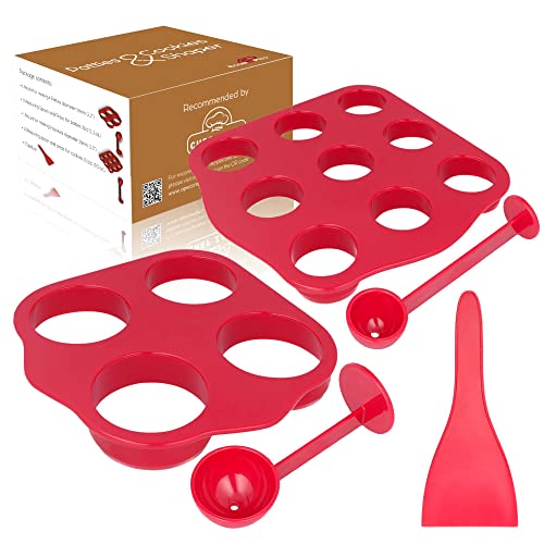 Patty & Cookie Shaper Kitchen Set - Innovative Molds for Shaping Meat Burger Press & Cookie baking, 2 Measuring Spoons with Press, 1 Spatula - No BPA, Dishwasher safe - Kitchen accessories