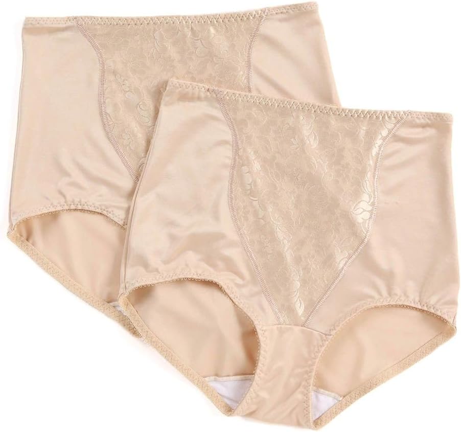 Bali Women’s Shapewear Double Support Light Control Brief with Lace Fajas 2-Pack DFX372