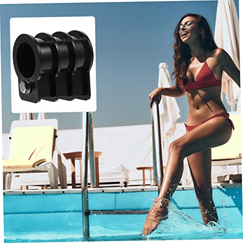 Escalera para piscina con broche estabilizador plástico negro miniatura 7