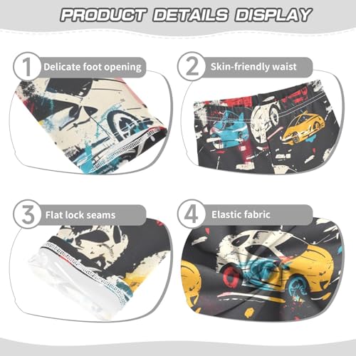 Bolaz Toddler Girls Leggings Printed Yoga Pants Leggings Red Yellow Car for Kids3