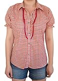Damen Trachtenbluse kariert MS-Trachten Damen Trachten Bluse Damenbluse Dirndlbluse Sophia (36, rot-kariert)