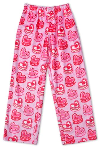Image of iscream Big Girls Silky Soft Pretty Print Plush Fleece Pants - Love Fest Collection