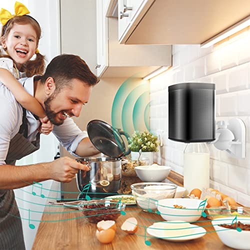 Wali Speaker Wall Mounts, Bookshelf Speaker Wall Mount Brackets, Surround Sound Speaker Mounts, Hold Up To 7.7 Lbs, (Swm402-W), 4 Pack, White #TOP3