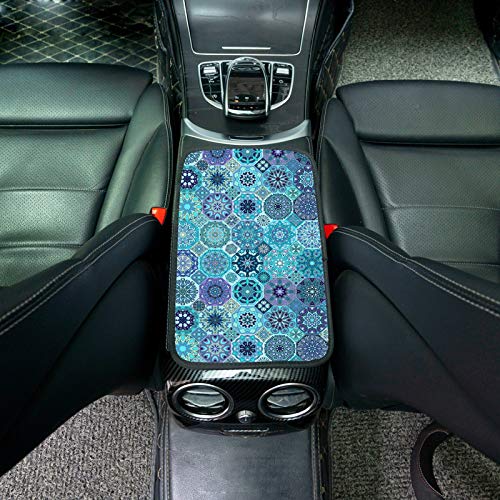 6 PCS Vintage bohemian Car Accessories, Bohemia for Steering Wheel Cover,Vehicle Center Console Armrest Cover Pad,Bohemian Hand Sanitizer Keychain,2PCS Quarter Holder Keychain,Wristlet Keychain - Thumbnail 4