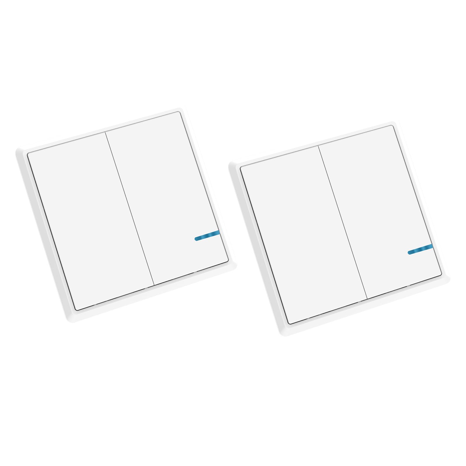 NineLeaf 2Pack Wireless Lichtschalter 2 Gang 1 Weg, Smart Lichtschalter, Drahtloses LED-Panel-Licht Hausbeleuchtung IP66 Wasserdicht Keine Verkabelung erforderlich