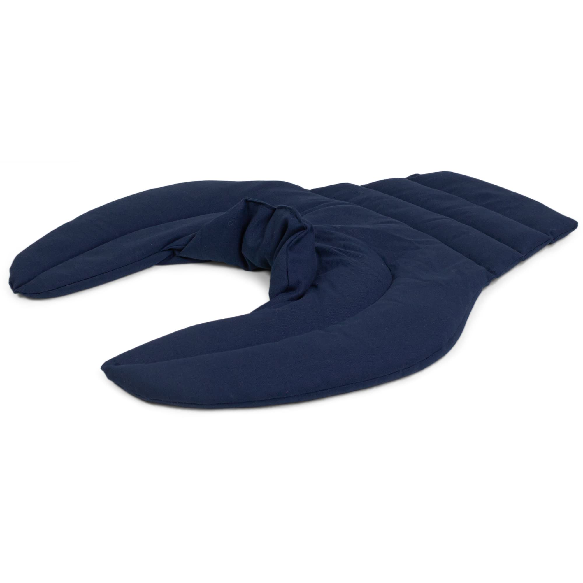 Cuscino per il collo con forma a U per l'area cervicale - Collo + Spalle + Schiena - Cuscino con noccioli di ciliegia - Cuscino termico - Cuscino per il collo - blu scuro