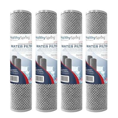 American Made, 5 Micron 2.5" x 10" Whole House CTO Carbon Sediment Water Filter Cartridge Compatible with DuPont WFPFC8002, WFPFC9001, WHCF-WHWC, FXWTC, C1, NCP-10 Made in USA, Pack of 4