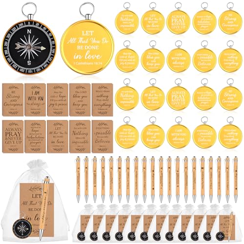 Set de 20 brújulas cristianas con accesorios para camping miniatura 1
