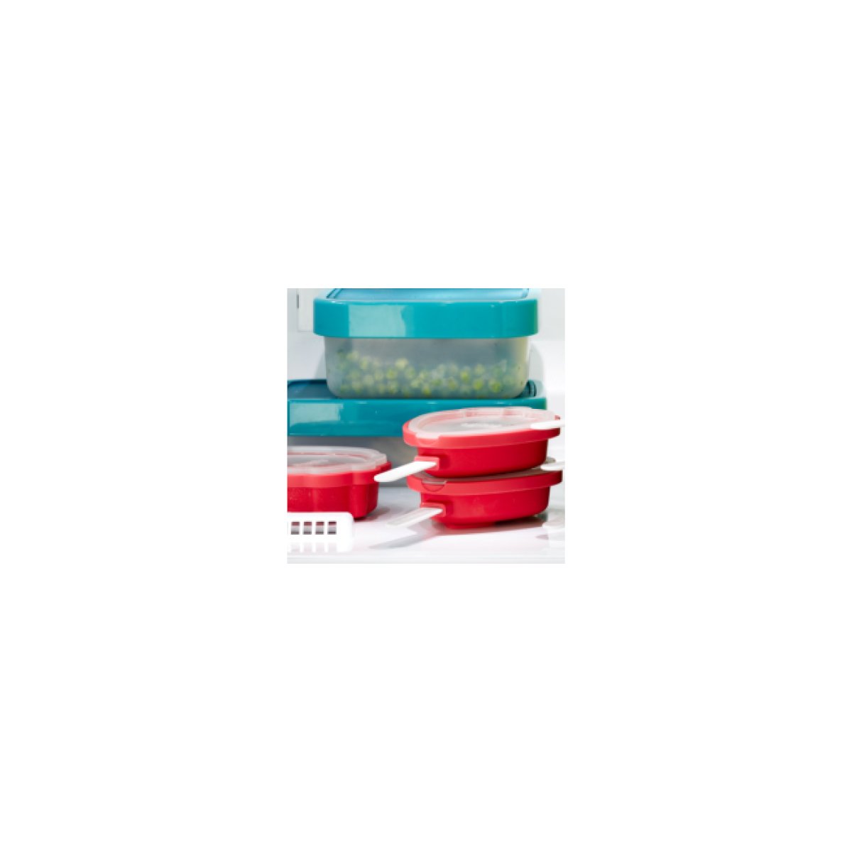 Lékué Pack de Moldes para Helados en Forma de Fresa, Silicona platino Rojo, 95 ml x 4 Unidades