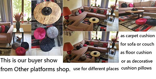 Jojocotduv Craftsmanship Pleated Throw Pillow, Home Decorative Round Pumpkin Velvet Cushion, Floor Pillows For Living Room Chair Couch Sofa(Red Wine) #TOP5