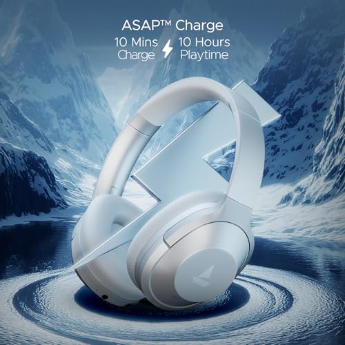 Image of Boat Nirvana 751 ANC, 65Hrs Battery, Hybrid Active Noise Cancellation(~33dB), Fast Charge, Ambient Mode, Carry Pouch, Bluetooth Over Ear Headphones, Wireless Headphone with Mic (Sterling Silver)