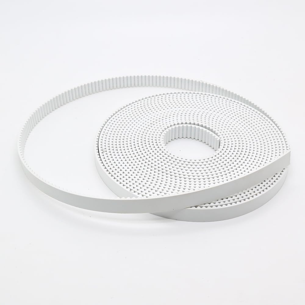Timing Belt， PU with Steel Core 2GT Open Belt GT2 Synchronous Width 5/6/10/15mm 2MGT Polyurethane 3D Printer Belt(10M,BK_6MM)(WHITE-6MM,10M)